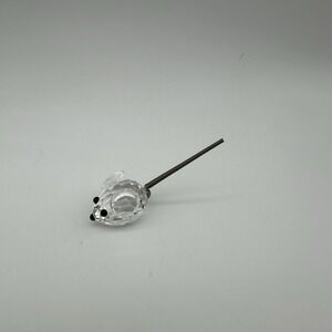 SWAROVSKI CRYSTAL SMALL MOUSE WITH SPRING TAIL BLACK EYES & NOSE SIZE - 1-2"